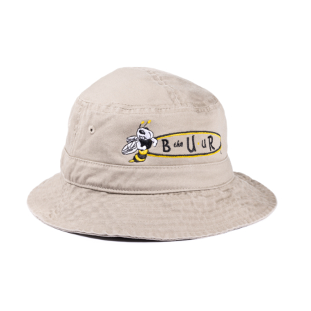 PIC-LITS “B the U uR” Embroidered Bucket Hat Tan